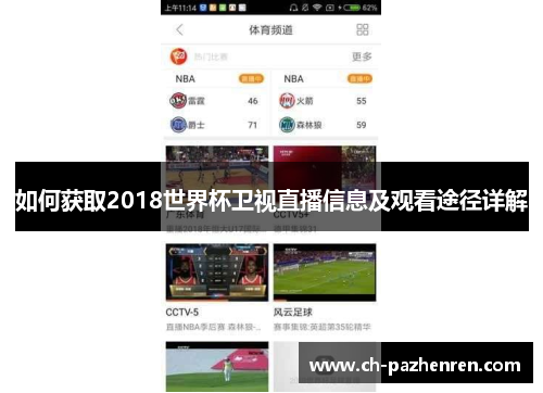 如何获取2018世界杯卫视直播信息及观看途径详解