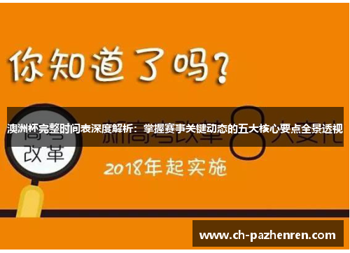 澳洲杯完整时间表深度解析:掌握赛事关键动态的五大核心要点全景透视 澳洲杯完整时间表深度解析:掌握赛事关键动态的五大核心要点全景透视